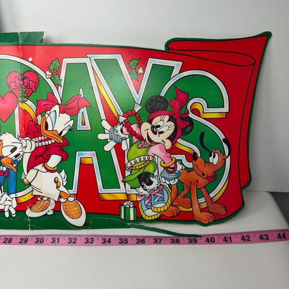 Vtg Disney Mickey Minnie Daisy Donald Duck Happy Holidays Paper Accordion Tree - Picture 11 of 12